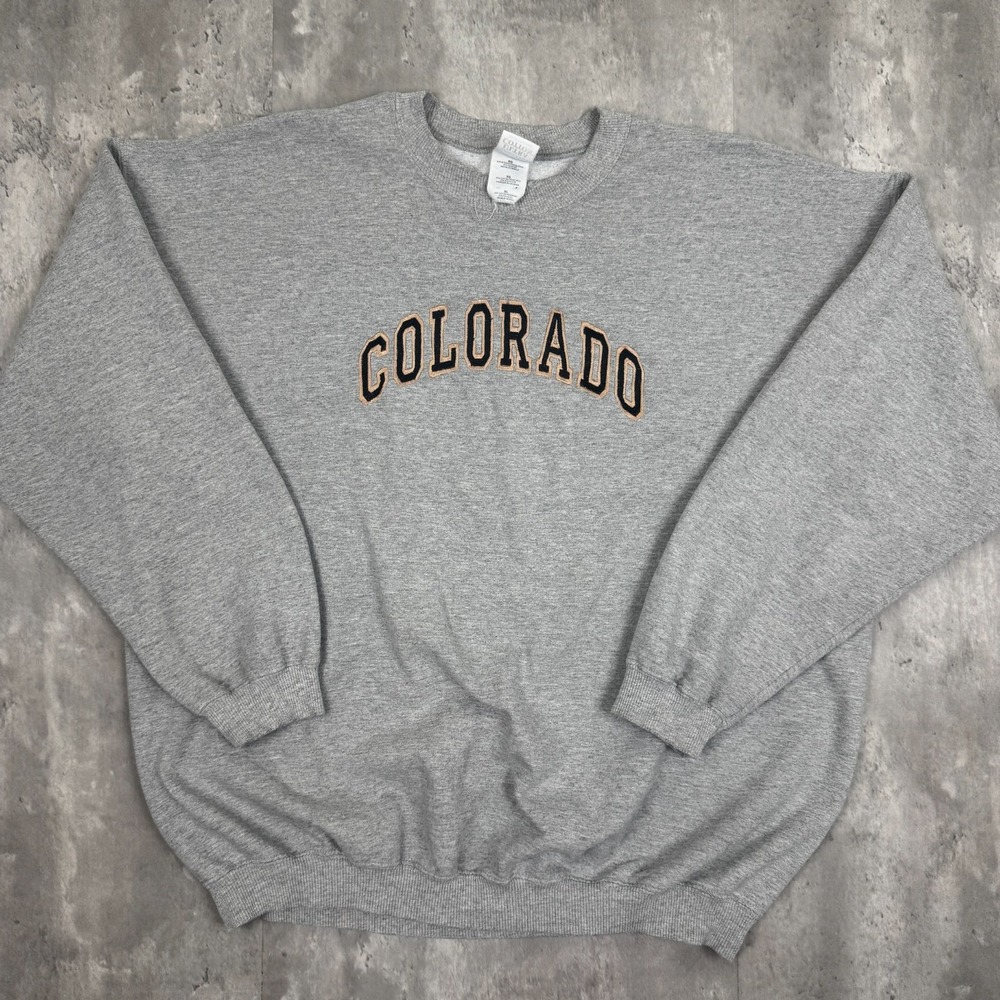 Vintage Colorado Buffaloes Sweatshirt Mens XL Gray Spell Out Crewneck NCAA